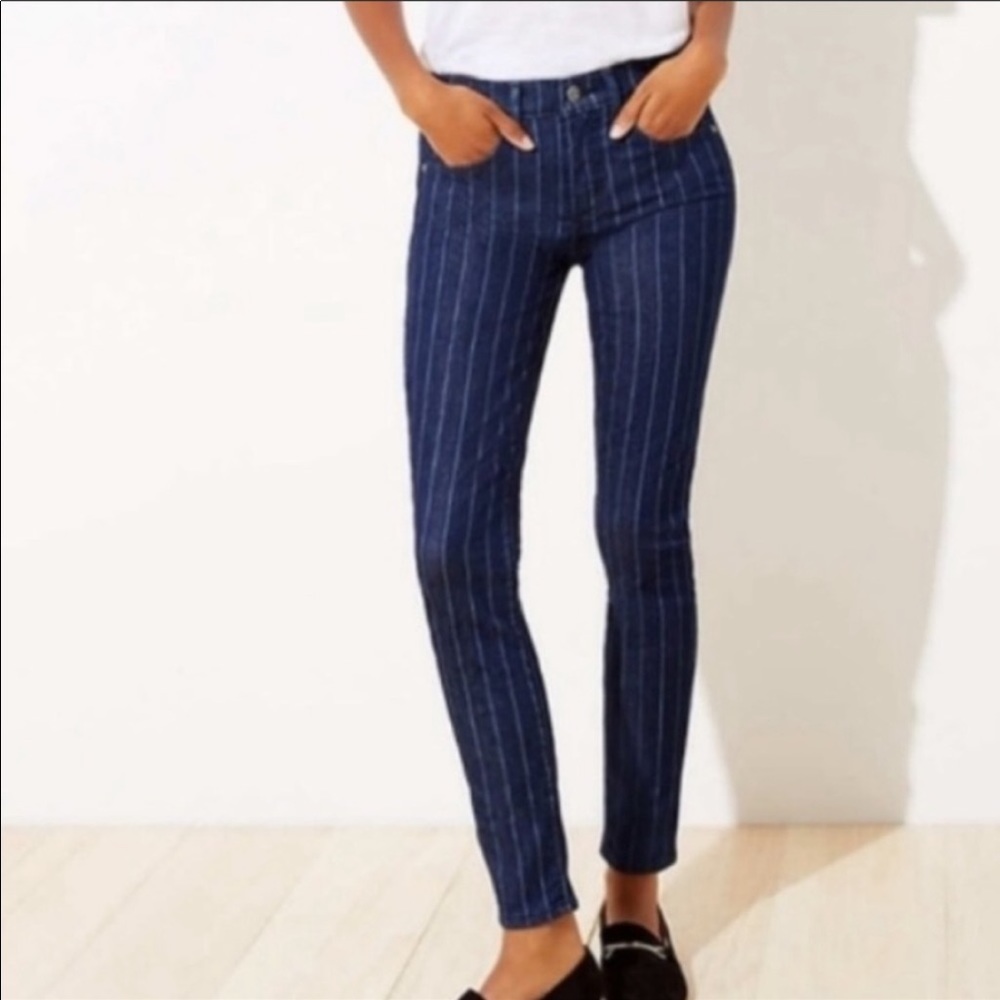 NWOT Loft Striped Jeans 👖 Sz 10